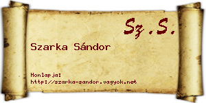 Szarka Sándor névjegykártya