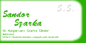 sandor szarka business card