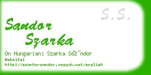 sandor szarka business card